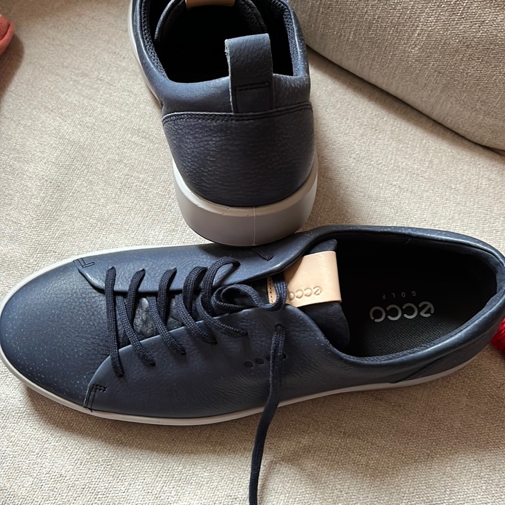 ECCO Men Leather Shoes Navy Blue US 11-11.5